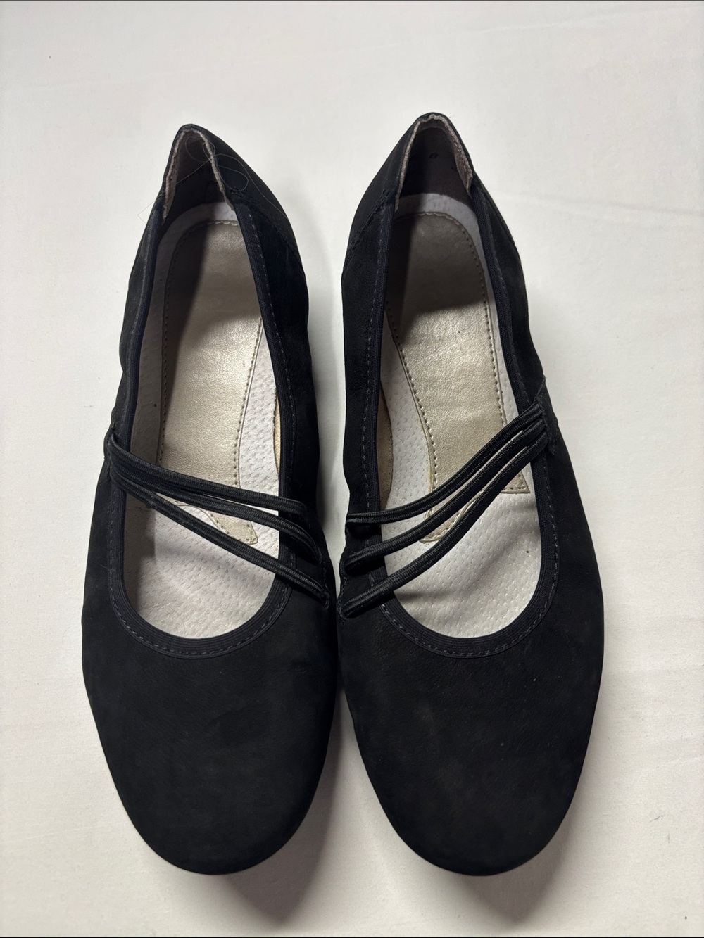 Rieker Black Cross-Strap Ballet Flats
